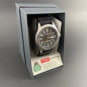 Timex TW4B29600 Men's Expedition Indiglo 40mm Scout Black Fabric Band - Picture 1 of 4