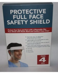 4 Safety Full Face Shields Reusable Washable Protection Cover Face Mask NIB - Picture 1 of 3