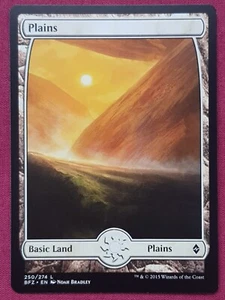 Magic The Gathering BATTLE FOR ZENDIKAR FULL ART PLAINS 250 land card MTG - Picture 1 of 2