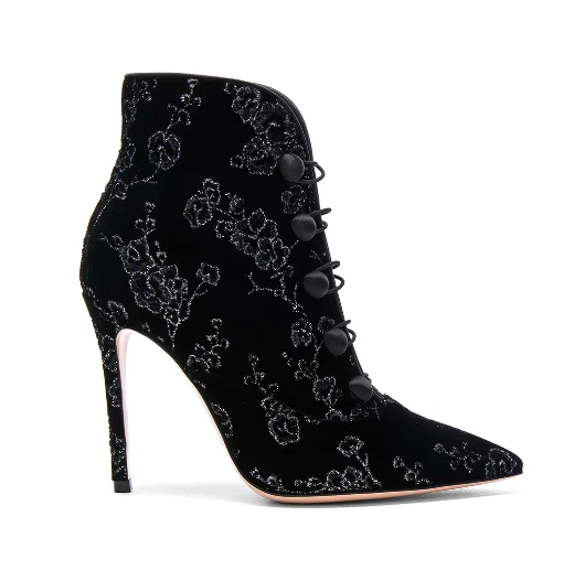 Gianvito Rossi $1175 Embroidered Silk/Crepe Satin Empress Velvet Booties sz 39 - Image 1 of 4