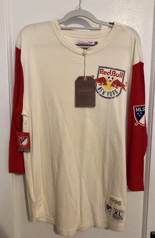 NEW YORK RED BULLS RAGLAN SHIRT MENS XL BRAND NEW NWT MITCHELL NESS MLS Cover