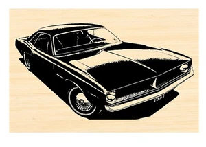 P123 Chrysler classic car Rubber Stamp - Foto 1 di 1