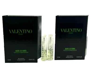 2x Valentino Uomo Born in Roma Green Stravaganza Eau Toilette Muestra Spray 1,2 ml Foto 1 de 3