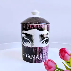 Hand Made Big Eyes Jar With Lids Ceramic Decorative Candle Holder Storage Box - Picture 1 of 1