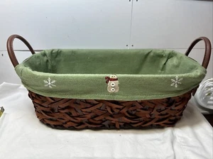 Korb aus geflochtenem Holz Filzeinsatz - Bild 1 von 10