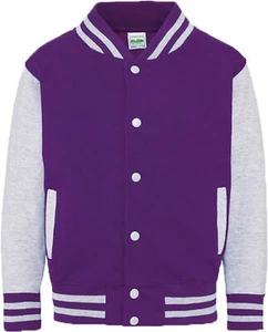 Klassische »VARSITY JACKET« Retro KIDS BASEBALL JACKE - Lila/Grau Rockabilly - Bild 1 von 1