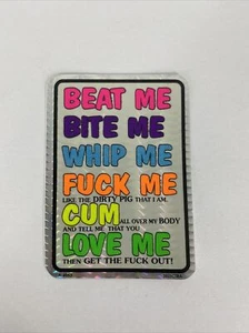 Adult Humor RARE Vintage "Beat Me, Bite Me..." Prism Vending Machine Sticker NOS - Photo 1/2