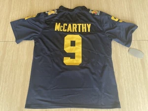 Man JJ McCarthy Diamond Michigan Wolverines Jersey Blue Patch 9 - Picture 1 of 5