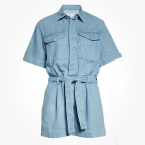 rag & bone Tie Waist Denim Utility Romper Size Large MSRP $350 - Picture 1 of 12