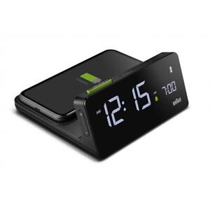 Braun BN-BC021B Black Digital Wireless Charging  Dock LCD Alarm Clock