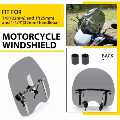 Pára-brisa fumaça grande para Honda Magna Shadow Spirit Sabre 600 750 1100 19"x17" - Imagem 1 de 4