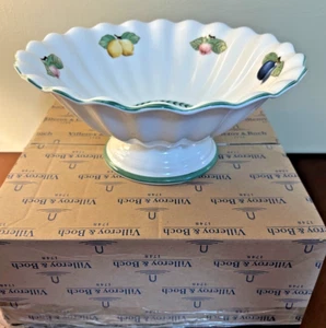 VILLEROY & BOCH FRENCH GARDEN FLEURENCE Large Footed Fruit Bowl Fluted *W/BOX* - Picture 1 of 9