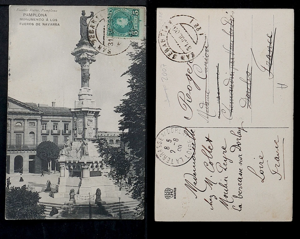 2007.-PAMPLONA -Monumento a los fueros de Navarra (1908) - Imagen 1 de 1