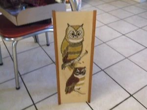 Vintage MCM Owls Gravel / Pebble Art Picture - Picture 1 of 11