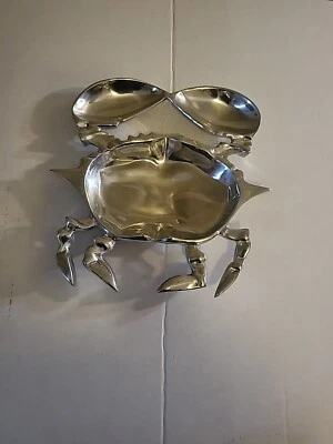 Wilton Armetale  Sea Life Crab Chip & Dip Divided Serving Dish *×× - Image 1 of 4