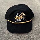 Vintage Trucker Hat Peak Alaska Black Yellow Dad Cap Embroidered Mountain Oil
