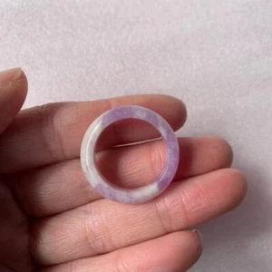Natural Lilac Lepidolite Quartz Crystal Ring Lovers Finger Circle Jewelry Gift - Picture 1 of 12