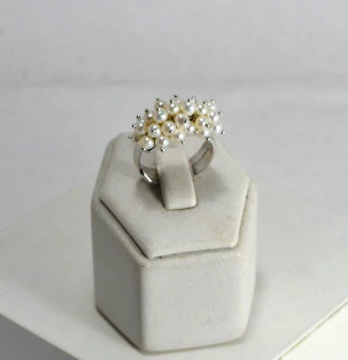 ANELLI ARGENTO 925 DORATO PERLE D'ACQUA DOLCE  NATURALI REGOLABILE     AGNK 0109 - Immagine 1 di 3