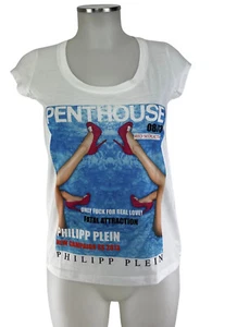 Philipp Plein Couture T-Shirt in S weiß mit Print meets Penthouse Sonderedition - Bild 1 von 5