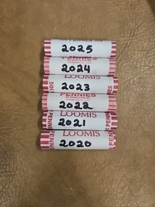 2020-D-21-22-23-24- 2025-D Uncirculated Rolls Of Penny's READ Discription Below - Picture 1 of 1