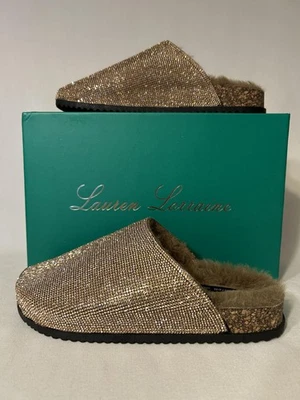 Zueco de mujer Lauren Lorraine talla 6,5 dorado Lizzy estrás mula imitación piel corcho Foto 1 de 4