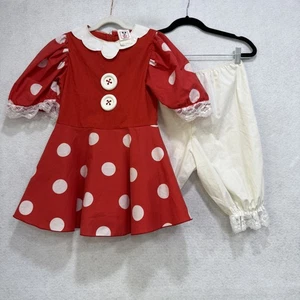 Vintage Disney Minnie Mouse Dress Womens Child 8-10 Costume Made USA 80s - Picture 1 of 20