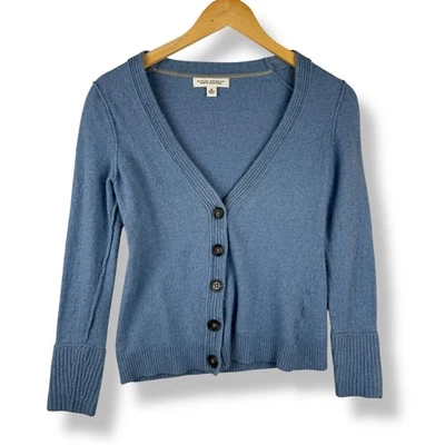 Banana Republic Womens Wool Cashmere Blend Cardigan Sweater Size Medium Blue Y2K - Image 1 of 4