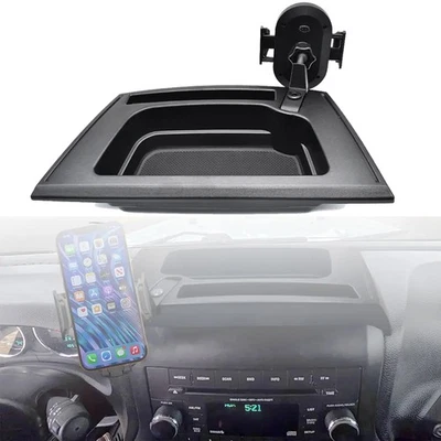 Se adapta a Jeep Wrangler JK JKU 2011-2018 tablero consola teléfono soporte caja de almacenamiento Foto 1 de 4
