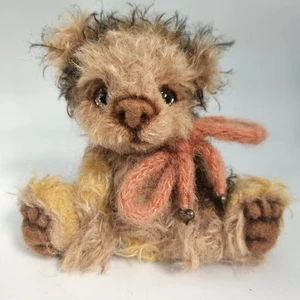 Tela de mohair rizada de oso de peluche pequeño artista hecho a mano ÚNICO - Imagen 1 de 22