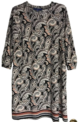 Vestido APT 9 Paisley Nuevo con Etiquetas Mediano Manga 3/4 Hasta la Rodilla Pullover Textura Elastizado Foto 1 de 4