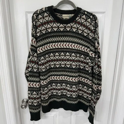 Suéter De Colección Fieldmaster Para Hombres Fair Isle Cuello Redondo Patrón Verde Talla Mediana Foto 1 de 4