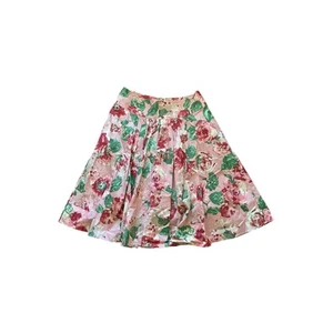 NWOT Talbots Pink Green Floral Patterned Full Lined Stretch Midi Skirt Size 8 - Picture 1 of 5