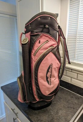 Carro de golf SUN MOUNTAIN S-1 rosa/gris bolsa ⛳ divisor de 14 vías | cubierta de lluvia incluida  Foto 1 de 4