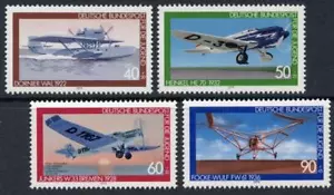 Deutschland: 1979 Historisches Flugzeug Halbpost (B558-B561) postfrisch - Bild 1 von 1