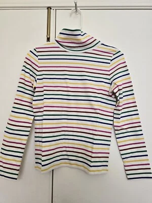 MINI BODEN Girls White Striped Long Sleeve Top Size 11-12y - Image 1 of 3