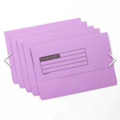 CONSORTIUM 50 x purple document wallets files folders foolscap half flap manilla cardboard