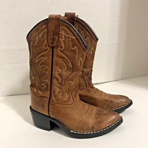 Old West Child's Brown Point Toe Western Boots (8129) - Size 11 (4/5 years old) - Picture 1 of 12