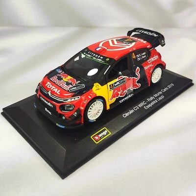 Modellino Auto Rally In Scala 1/32 Citroen C3 WRC Monte Carlo 2019 Burago - Immagine 1 di 4