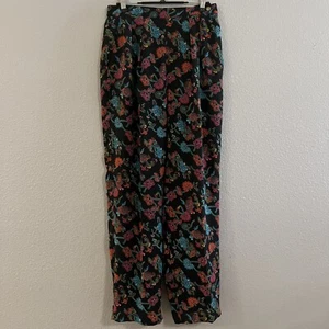 Vintage 80er Chaus Paisley hohe Taille seitlich geknöpft plissiert spitz zulaufend Hose Gr. 10 EVC - Bild 1 von 8
