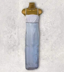 Zapa Ice Blue Long Organza Snowflake Dress UK 14 US 10 EU 42 - Picture 1 of 6