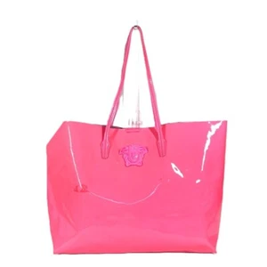 VERSACE medusa logo Shoulder Tote Bag with Pouch Shoulder Bag enamel pink - Picture 1 of 17