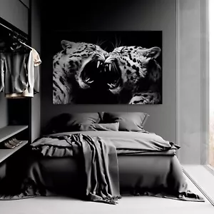 Wandbild Tier Kampf Leoparden Animal , Leinwnad , Acrylglas , Poster Kunst Deko - Bild 1 von 6
