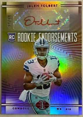 2022 Panini Illusions Jalen Tolbert RC #RE-JT Rookie Red Auto /99 Dallas Cowboys - Image 1 of 2