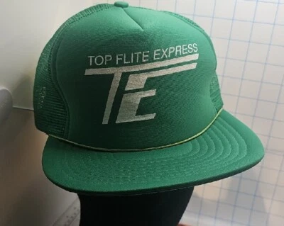 Baseball Hat Embroidered 6 panel ball cap adjustable green Top Flight Express  - Image 1 of 4