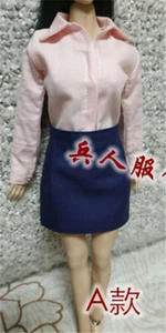 1:6 Pink Shirt Blue Skirt Clothes For 12" Female Phicen TBL JO Figure Body Dolls - Picture 1 of 6