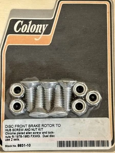 8831-10 COLONY 1978-1983 FXWG DISC FRONT BRAKE ROTOR TO HUB SCREW & NUT KIT NOS - Picture 1 of 1