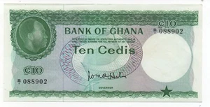 GHANA 10 CEDIS 1965 PICK 7 AUNC - Picture 1 of 2