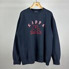 Vintage 1990s Kappa Embroidered Spell Out Sweatshirt Casuals, Navy, Men's XXL