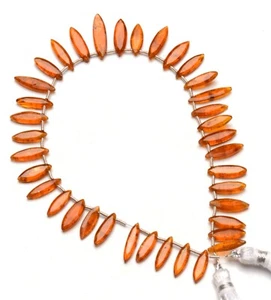 Orange Kyanite Marquise Shape Gem 12x4 to 12x6 mm Size Beads 10" Strand - Picture 1 of 11