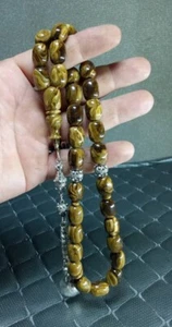 Natural Old German Sandalus Cherry Amber Bakelite سبحة مسكي الماني قديم فينول 90 - Picture 1 of 6